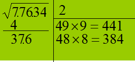 Estrazione della radice quadrata di un numero intero