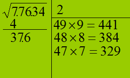 Estrazione della radice quadrata di un numero intero