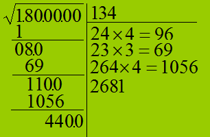 Estrazione della radice quadrata di un numero intero