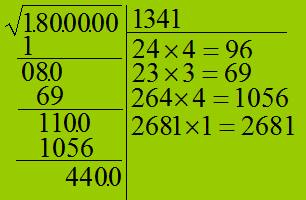 Estrazione della radice quadrata di un numero intero