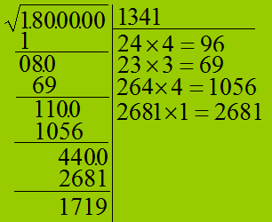 Estrazione della radice quadrata di un numero intero